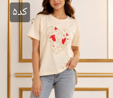 تیشرت طرح قلب برجسته